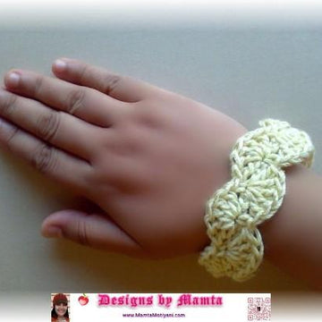 Crochet Scalloped Bangle Bracelet Unique Jewelry