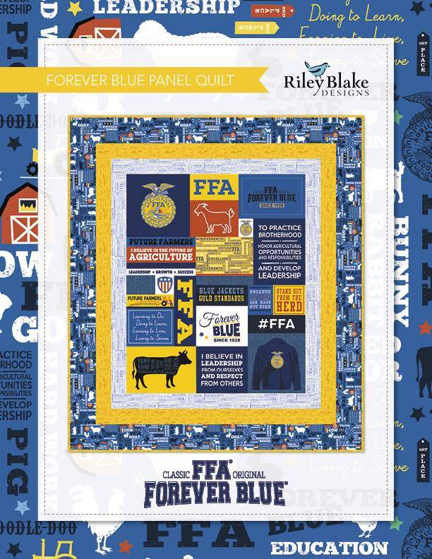 Riley Blake Forever Blue Panel Quilt - Downloadable PDF