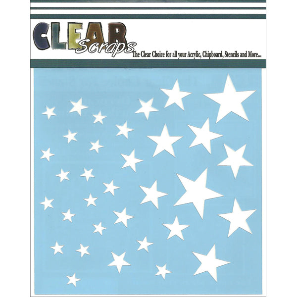 Clear Scraps Stencils 12"X12" - Stars