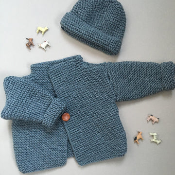 Easy knit Aran Jacket and Hat