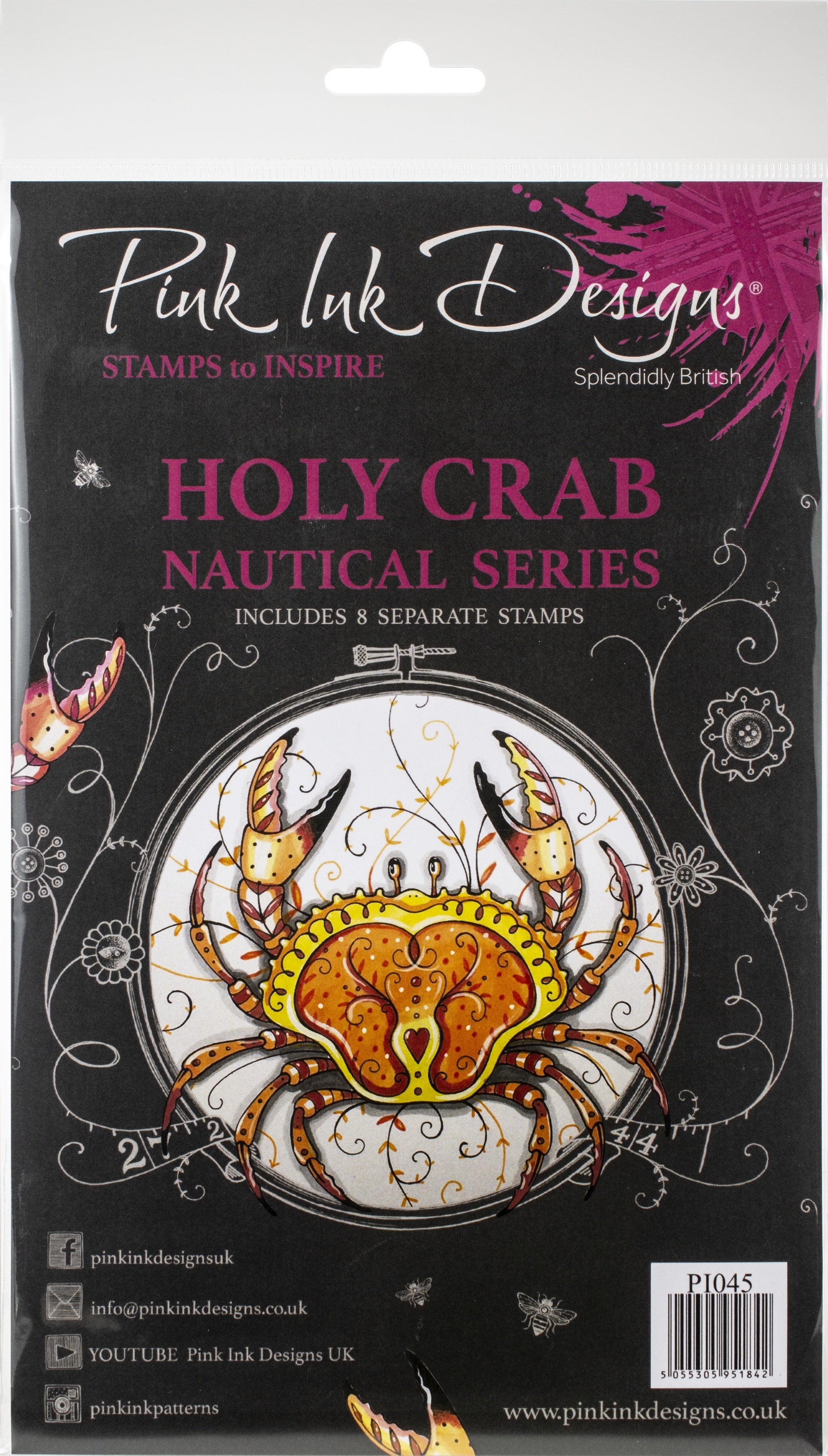 Creative Expressions Pink Ink Designs A5 Clear Stamp Set - Holy Crab
