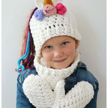 Unicorn Ponytail Hat Set
