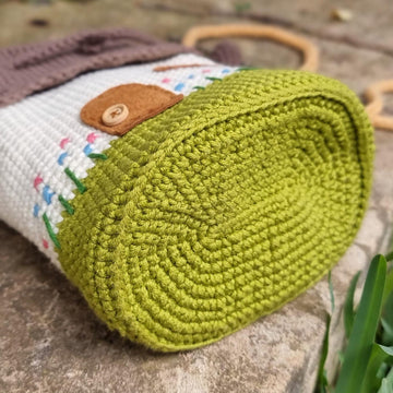 Fairy house crossbody bucket bag crochet pattern T17