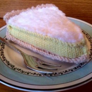 Play Food Lemon Meringue Pie Slice in Patons Fab DK and Patons Fairytale Cloud DK