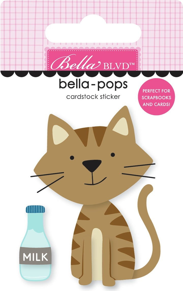 Doodlebug Chloe Bella-Pops 3D Stickers - Tabby Cat