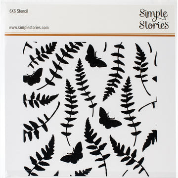 Simple Stories Simple Vintage Great Escape Stencil 6"X6" - Butterfly Fern