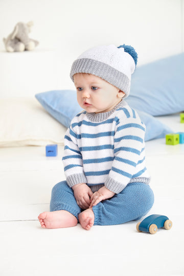 Sweater, Hoodie, Trousers, Hats in King Cole Cotton Socks 4ply - 5880 - Downloadable PDF