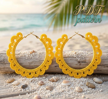 5. Hoop earrings pattern with flowery motif