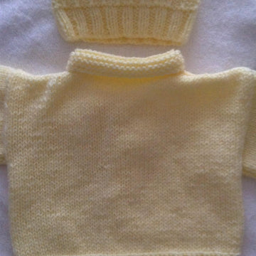 Lemon Cardigan and Beanie hat set
