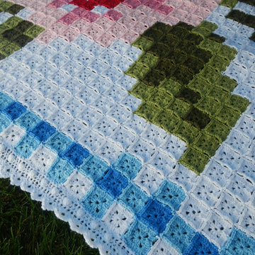 La Vie en Rose Afghan with Border