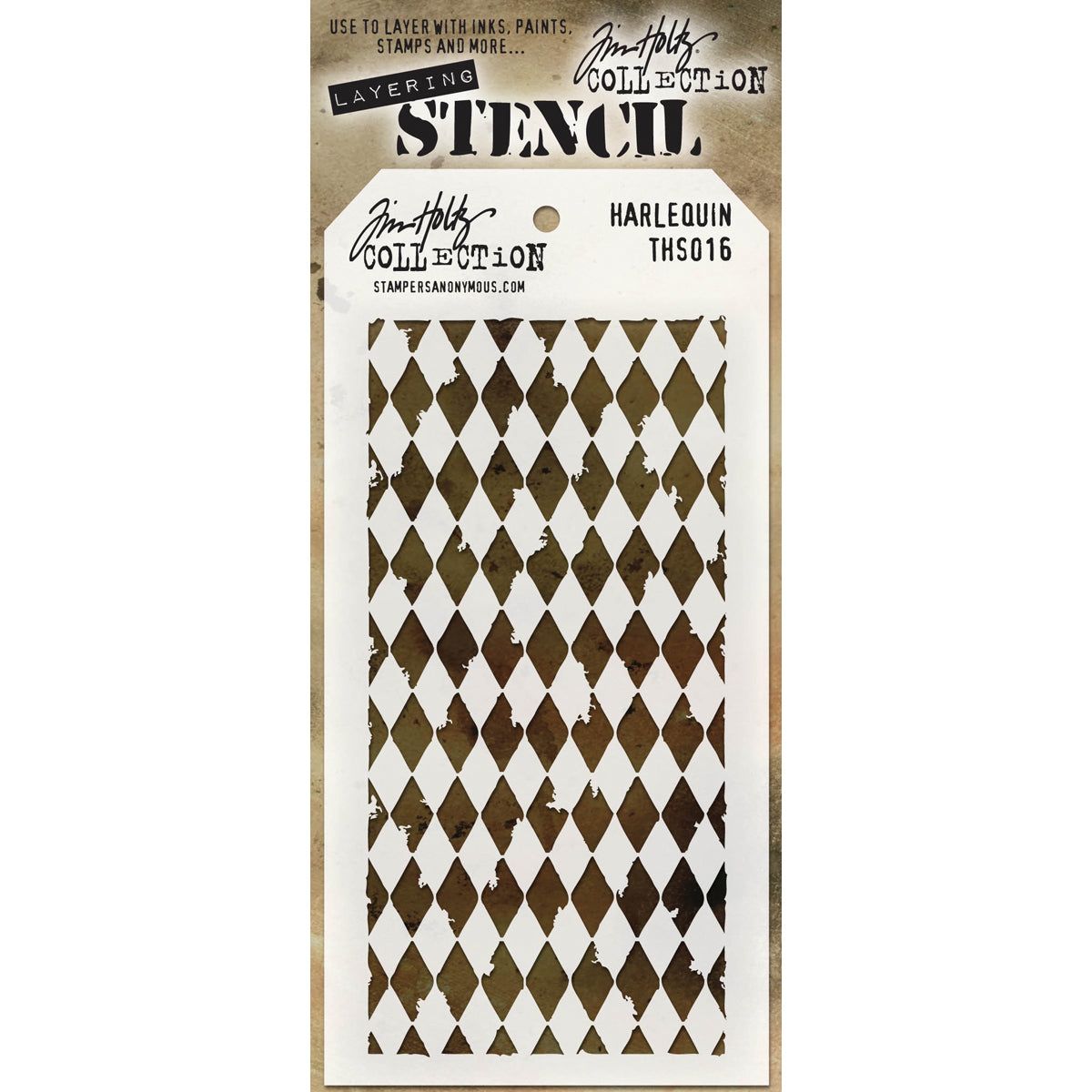 Stampers Anonymous Tim Holtz Layered Stencil 4.125"X8.5" - Harlequin