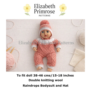 Raindrops Dolls Bodysuit and Hat P105