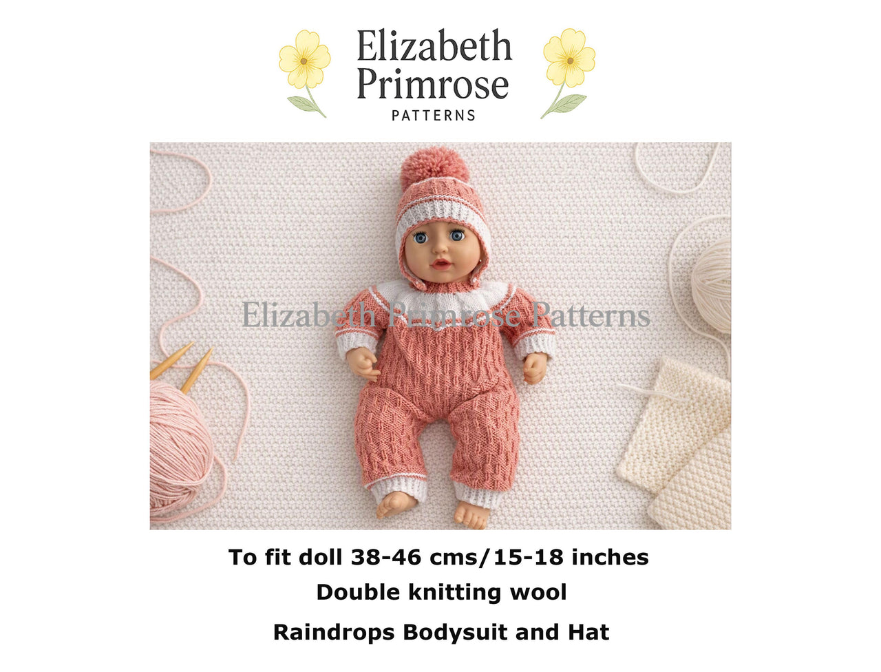 Raindrops Dolls Bodysuit and Hat P105