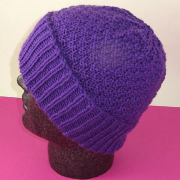 Chunky 2 Stitch Check Beanie Hat