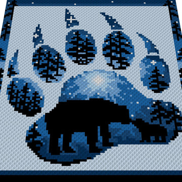 BEAR PAW - graph for crochet c2c blanket