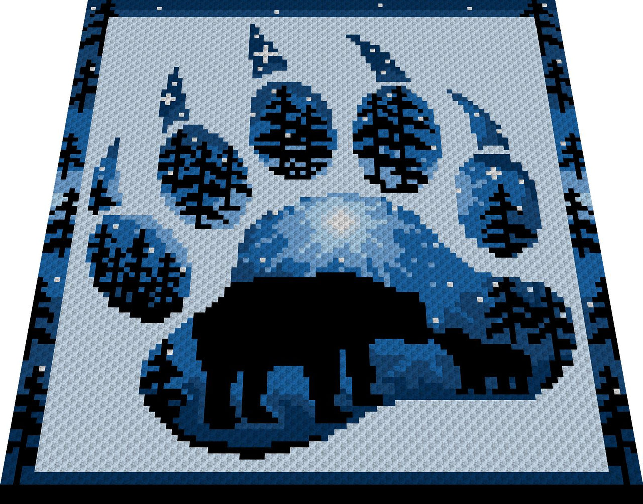 BEAR PAW - graph for crochet c2c blanket