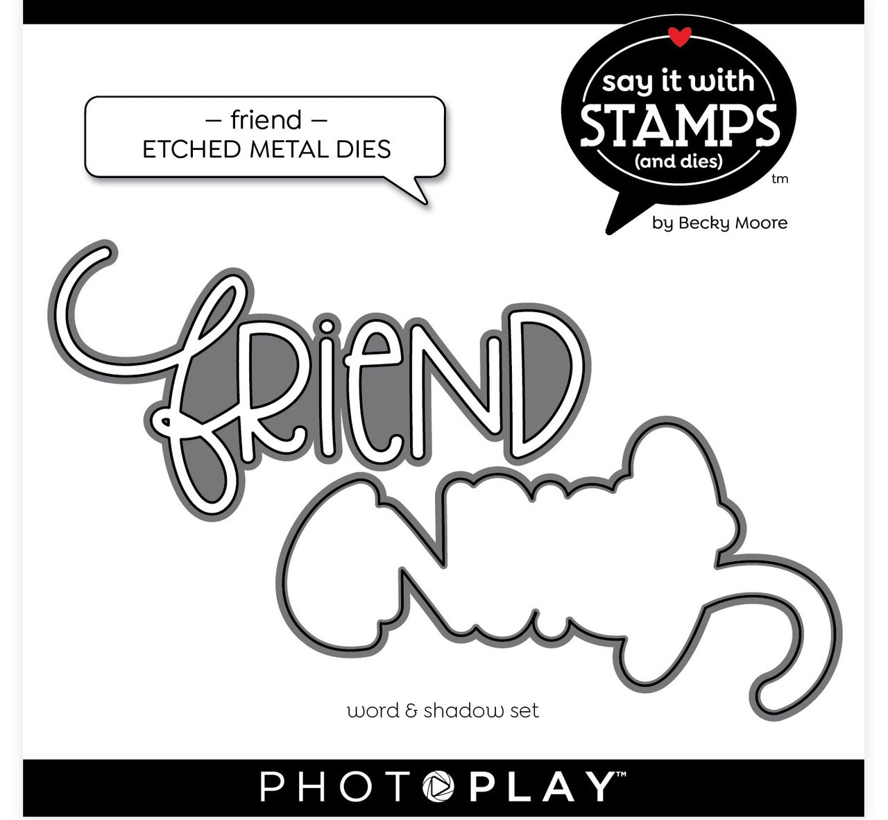 Photoplay Paper PhotoPlay Say It With Stamps Die Set - Friend