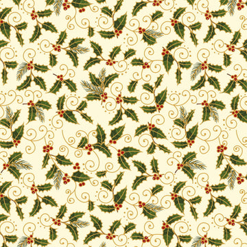 Craft Cotton Company Traditional Holly Metallic Christmas - 260403