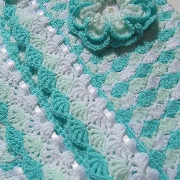 Crochet Pattern Baby Blanket "Turquoise Sea Shell" Tutorial