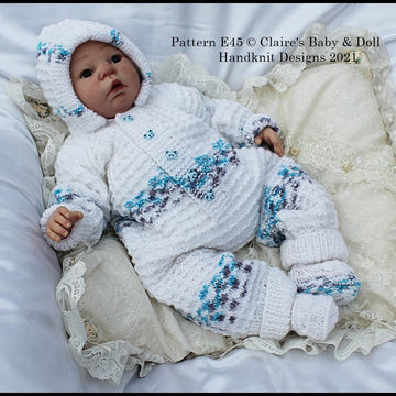 Waffle style All in One and Socks Set for 16-22” doll/preemie – 3m+ baby