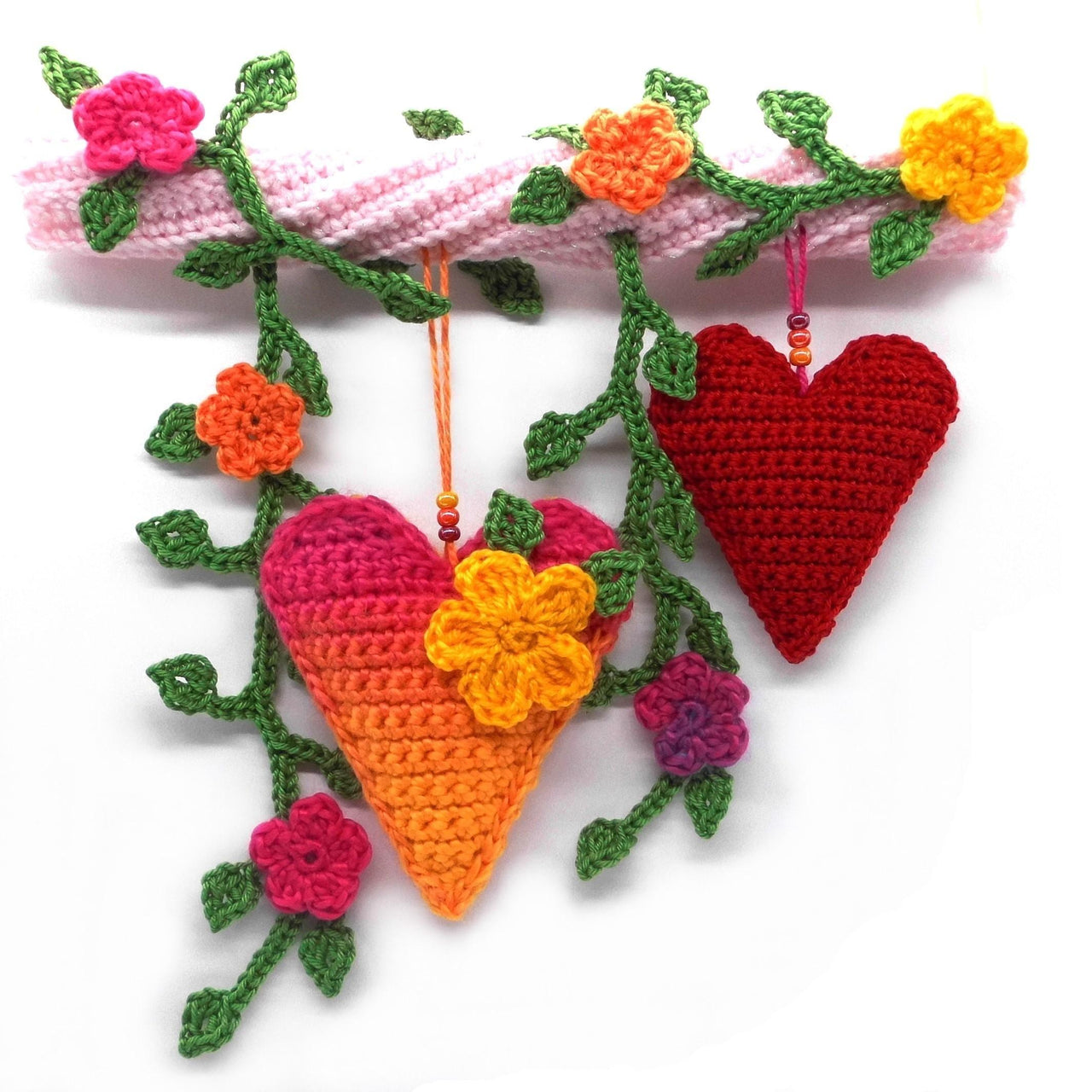Türdeko Herzen und Blumenranken