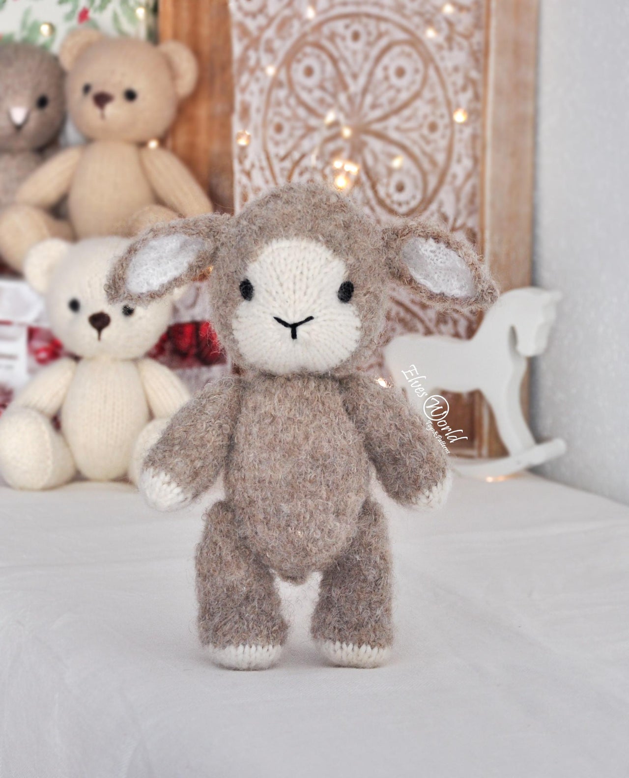 Baby Lamb knitting pattern, Flat Knitting