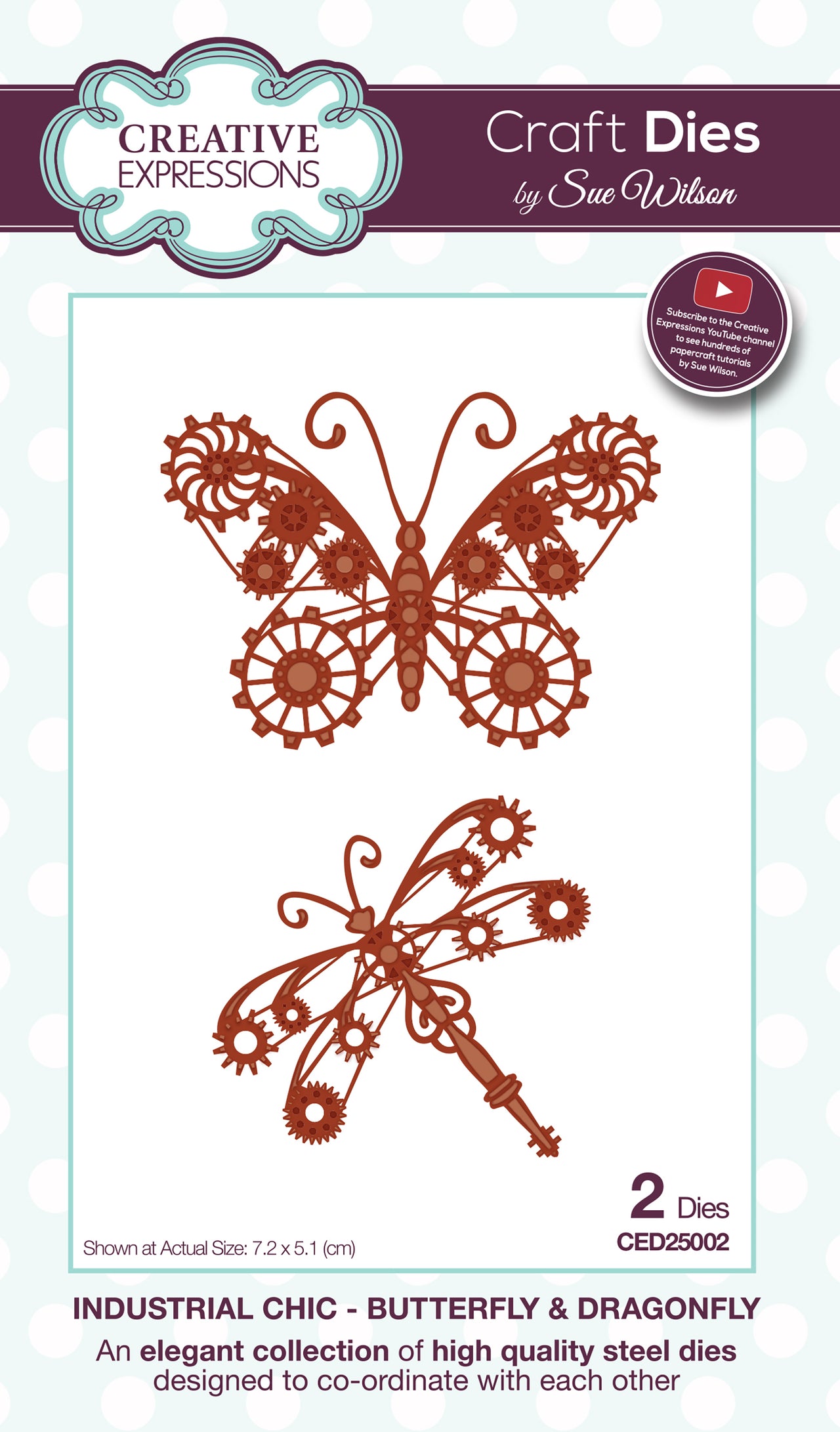 Creative Expressions Craft Dies By Sue Wilson - Industrial Chic-Butterfly & Dragonfly
