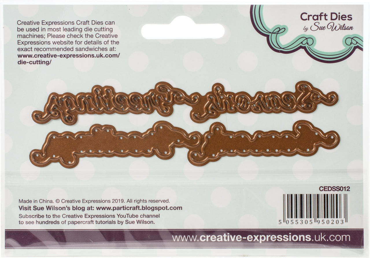 Creative Expressions Craft Dies By Sue Wilson - Festive Shadowed Sentiments-Season's Gr