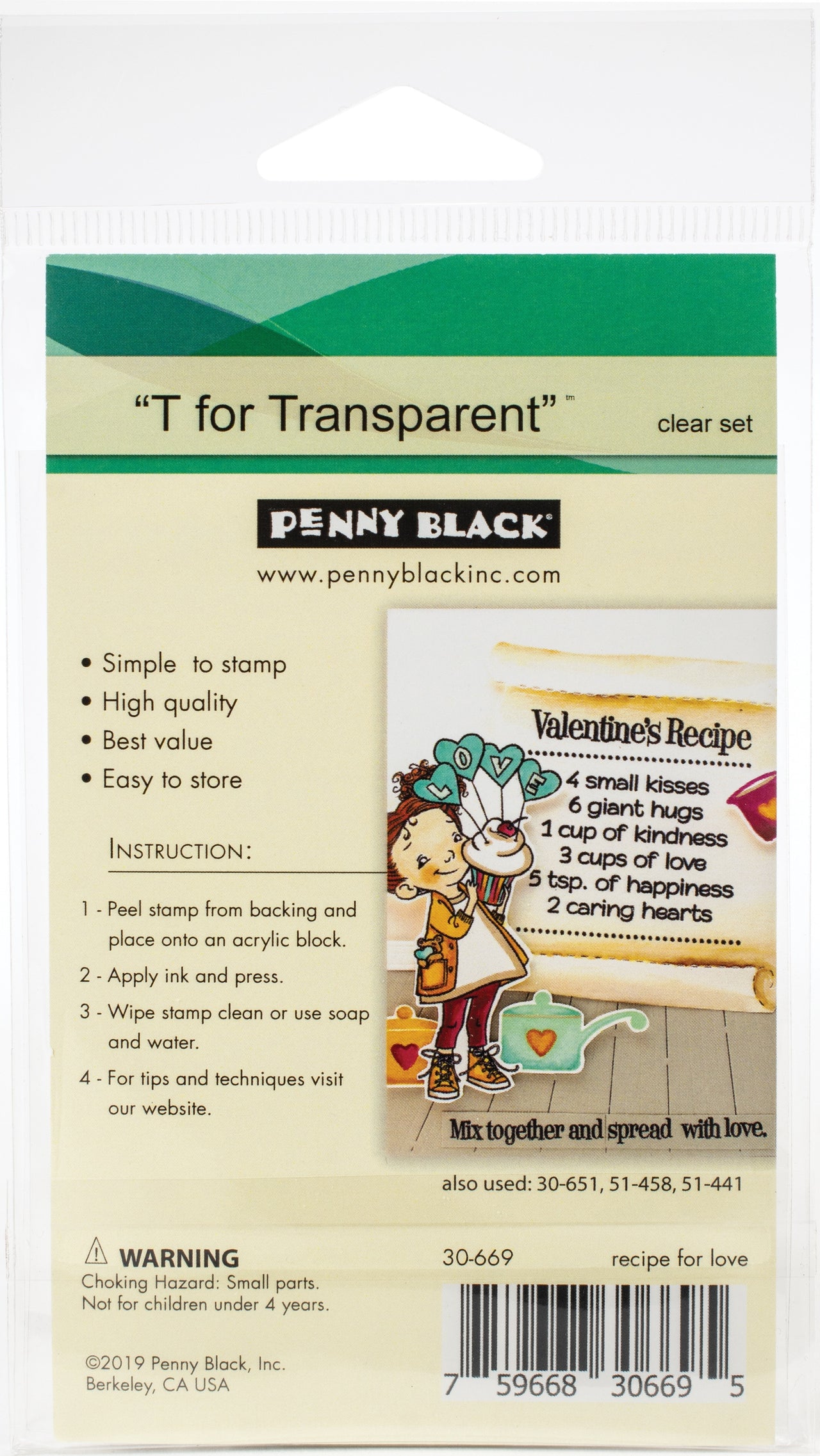 Penny Black Clear Stamps - Recipe For Love 3"X4"
