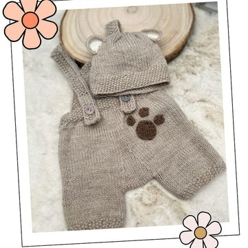 Baby Bear Romper and Hat Set