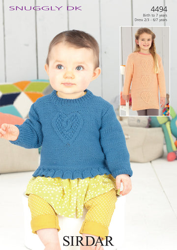 Sweater and Dress in Sirdar Snuggly DK - 4494 - Downloadable PDF