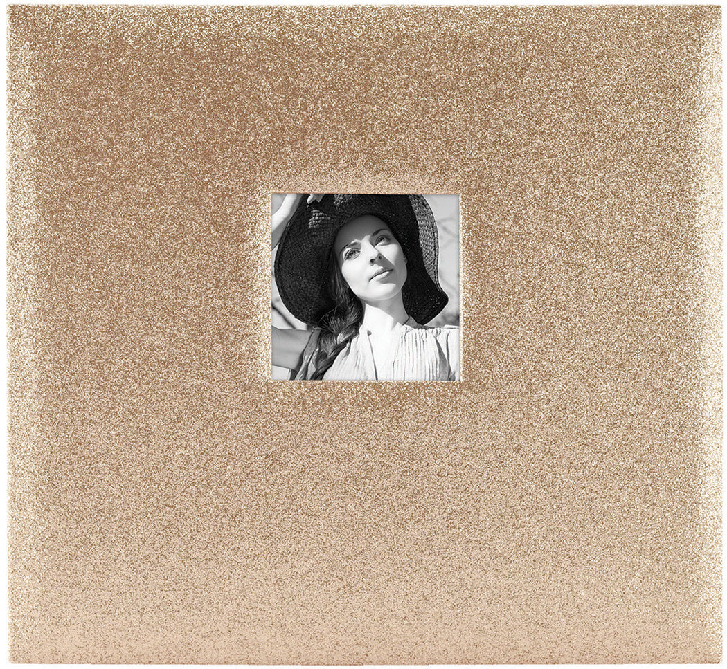 MBI Expressions Post Bound Album W/Window 12"x12" - Glitter Golden