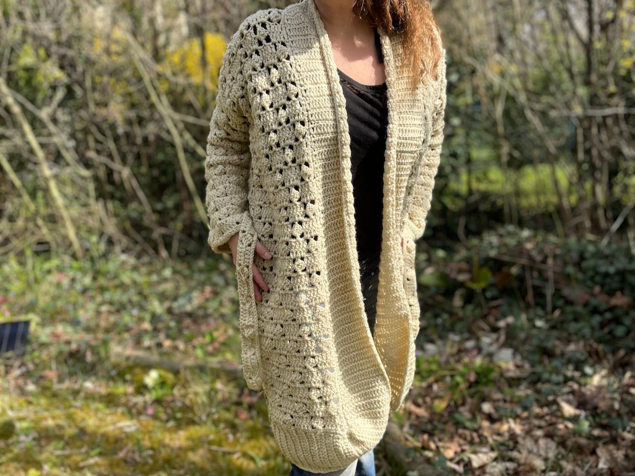 Häkelanleitung Cozy-Karo Mantel