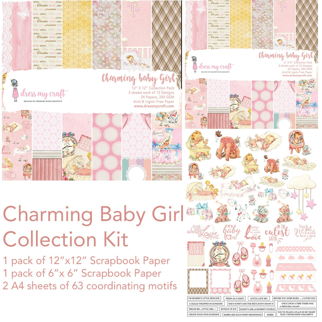 Dress My Crafts Collection Kit - Charming Baby Girl