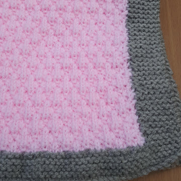 Pink and Grey Moses Basket/Buggy/Baby Seat Blanket