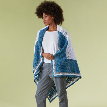 Havens Crochet Blanket Wrap - Shawl Crochet Pattern for Women in Tahki Yarns Cotton Classic by Tahki Yarns