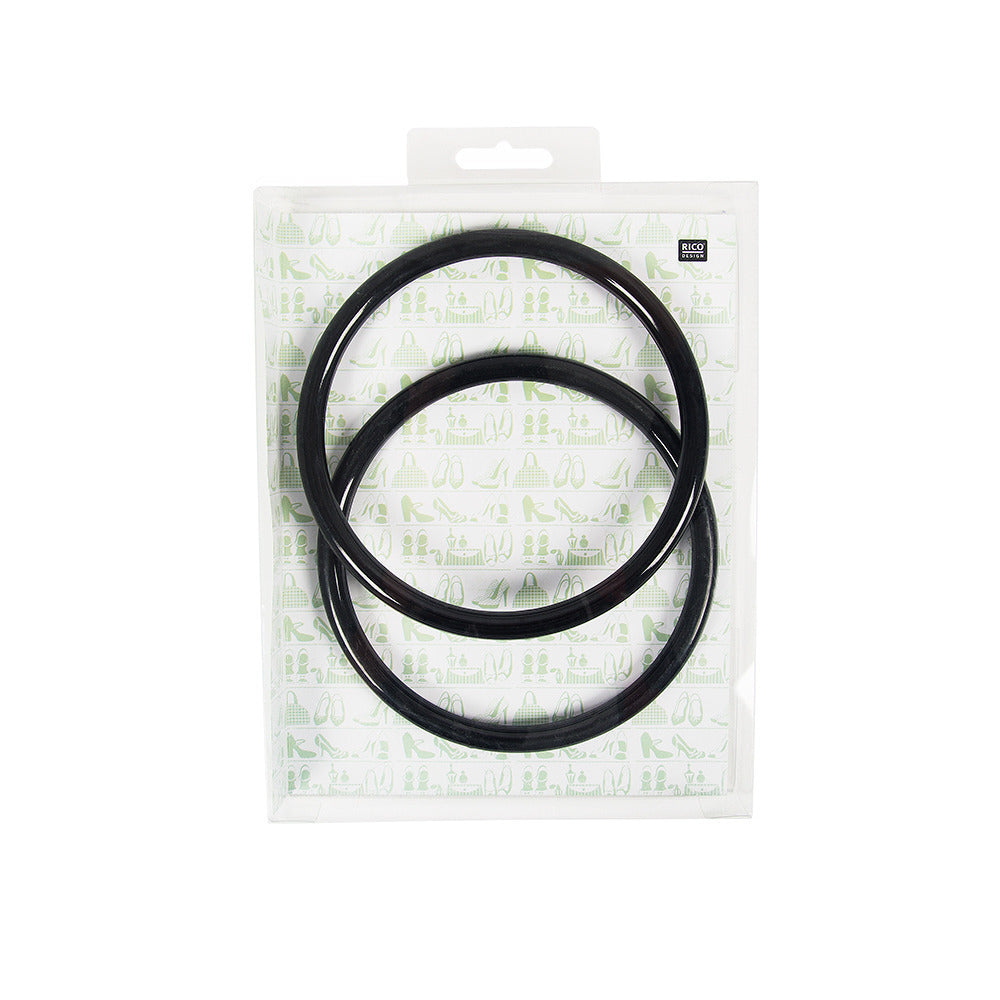 Rico Small Round Plastic Bag Handles - Black