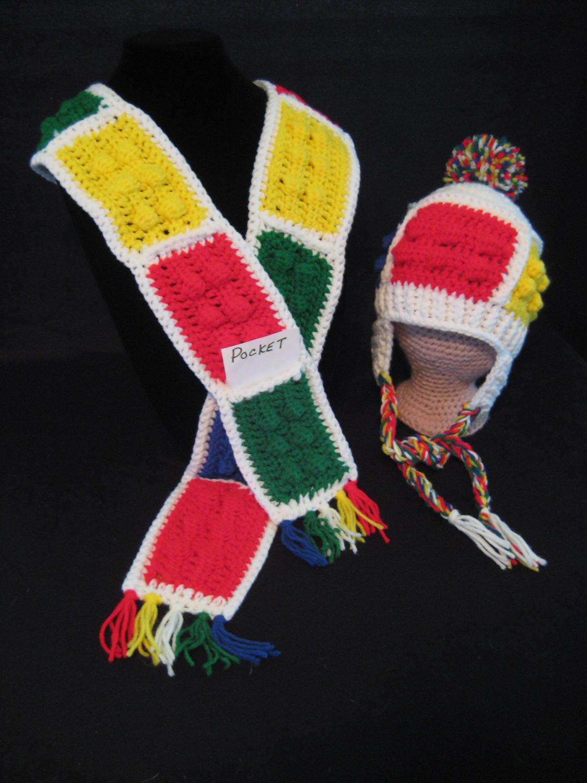 Color Blocks Hat and Pocket Scarf