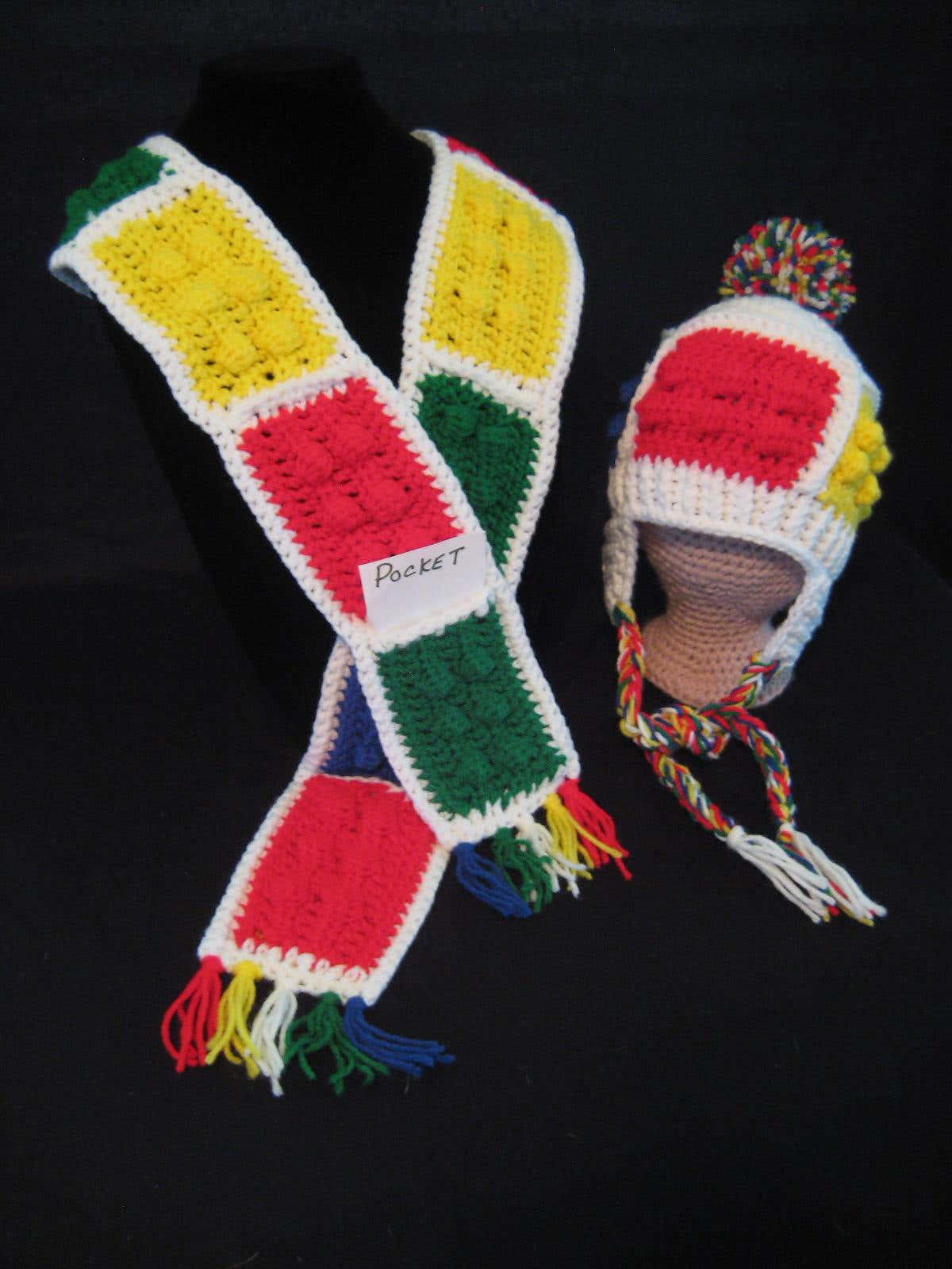 Color Blocks Hat and Pocket Scarf