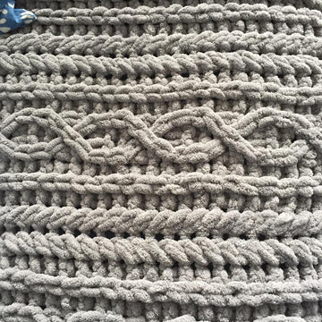Repeating Rope Cable-Knit Blanket