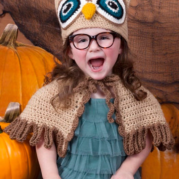 It's a Hoot Owl Hat & Cape in Red Heart Super Saver Economy Solids - LW2824