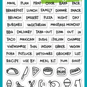 Lawn Fawn Clear Stamps 4"X6" - Plan On It: Meal Planning