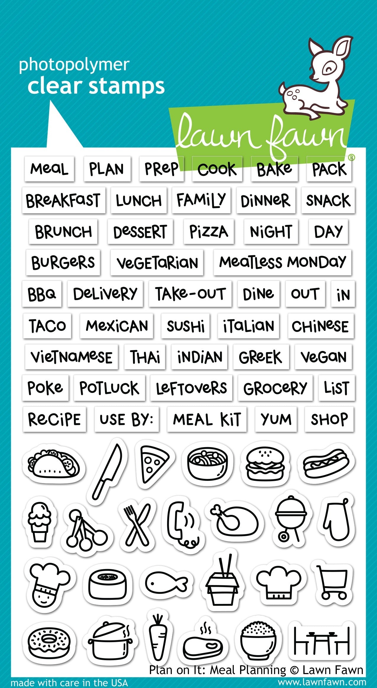 Lawn Fawn Clear Stamps 4"X6" - Plan On It: Meal Planning