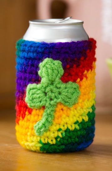 Shamrock Can Cozy in Red Heart Super Saver Economy Solids - LW4071