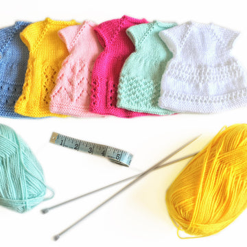 Basic doll plus 6 dresses knitting pattern 19041