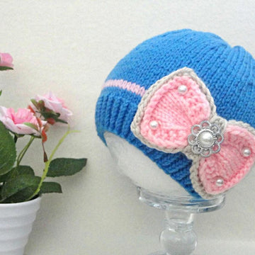 Knitted Baby Cap Pattern for Babies Infant Girl