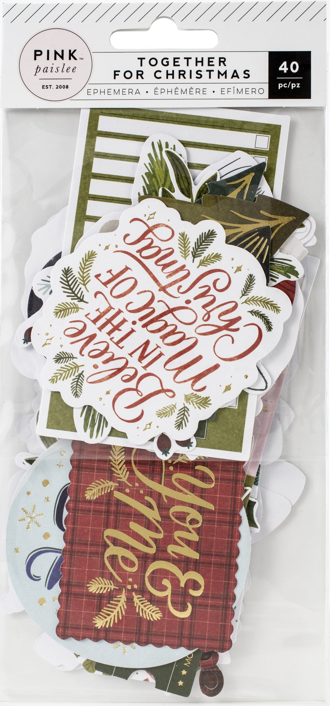 American Crafts Together For Christmas Ephemera Cardstock Die-Cuts 40/Pkg - W/Gold Foil Accents