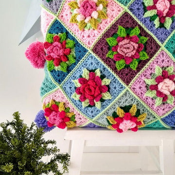 Blush Blossom Pom-Pom Pillow