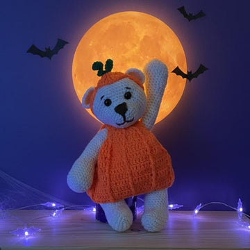 266 Bear with Pumpkin & Witch Halloween Costumes Crochet Pattern #266