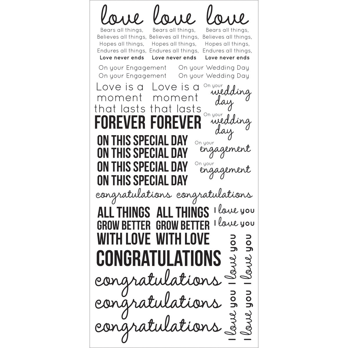 Kaisercraft Clear Stickers 5.75"X12" - Love
